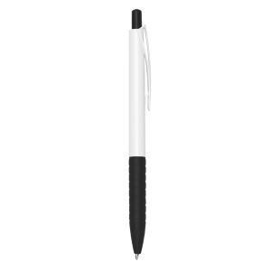 Caneta Plástica — Preto / Branco