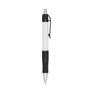 Caneta Plástica — Branco / Preto