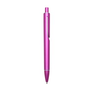 Caneta Plástica C/ 1 Anel — Rosa / Prata