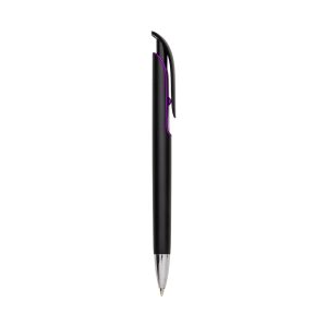 Caneta Plástica — Preto / Roxo