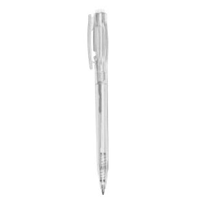 Caneta Plástica Translucida — Transparente / Branco