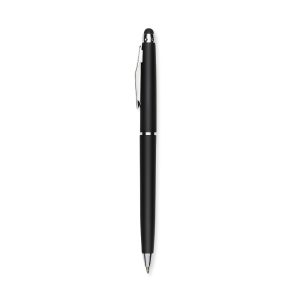 Caneta Plástica Com Touch — Preto / Prata