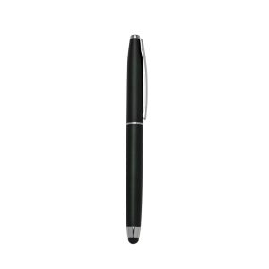 Caneta Plástica Touch — Preto / Prata