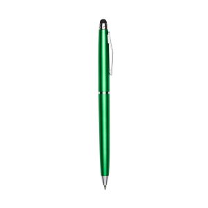 Caneta Plástica Com Touch — Verde / Prata