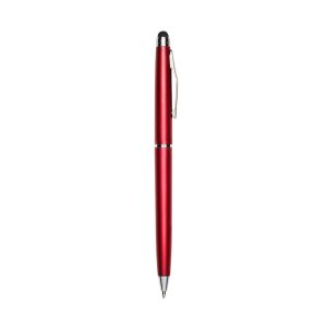Caneta Plástica Com Touch — Vermelho / Prata