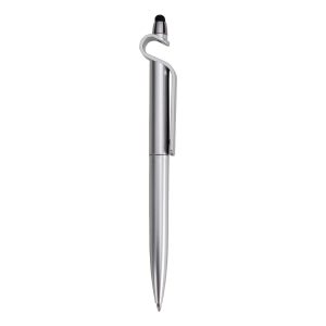 Caneta Plastica C/ Suporte E Touch — Prata