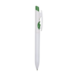 Caneta Plástica Leitoso — Verde / Branco