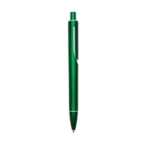 Caneta Plástica C/ 1 Anel — Verde / Prata