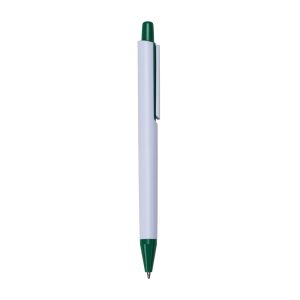 Caneta Plástica — Branco / Verde