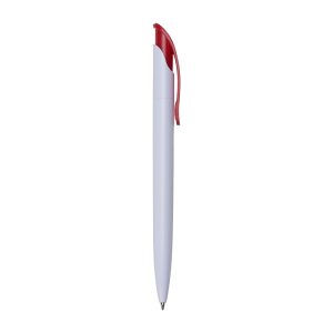 Caneta Plástica — Vermelho / Branco