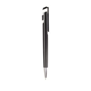 Caneta Plástica Com Suporte Para Celular — Preto