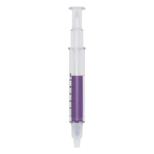 Caneta Em Formato De Seringa C/ Marca Texto — Roxo