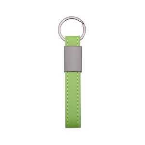 Chaveiro Metal Com Couro Sintético — Verde