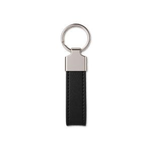 Chaveiro Metal Com Pu — Preto / Prata