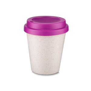 Copo Fibra De Arroz 350ml — Bege / Rosa
