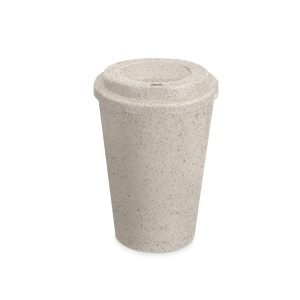 Copo Fibra De Arroz C/ Tampa 450ml — Bege