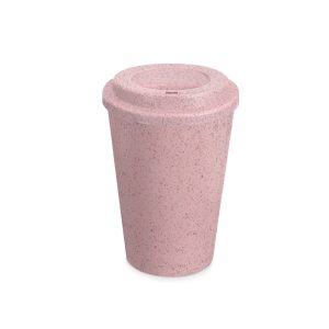 Copo Fibra De Arroz C/ Tampa 450ml — Rosa