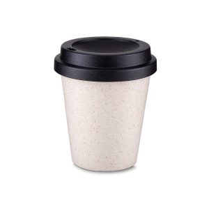 Copo Fibra De Arroz 350ml — Bege / Preto