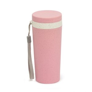 Copo Fibra De Bambu 350ml — Rosa / Bege