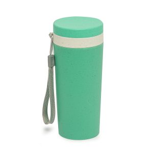 Copo Fibra De Bambu 350ml — Verde / Bege
