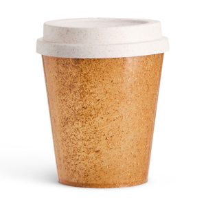 Copo Fibra De Coco 350ml — Bege / Branco