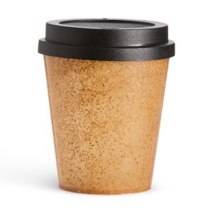 Copo Fibra De Coco 350ml — Bege / Preto