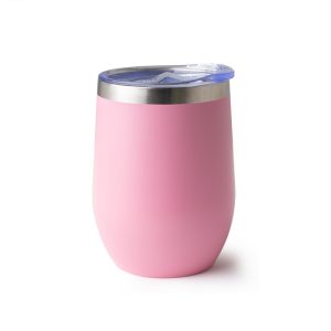 Copo Térmico Inox 320ml — Rosa / Inox