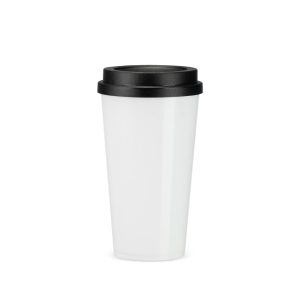 Copo Plástico 550ml — Branco / Preto