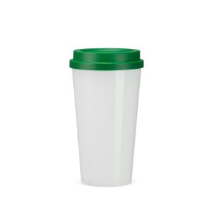 Copo Plástico 550ml — Branco / Verde