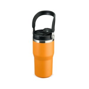 Copo Térmico 600ml — Laranja / Inox