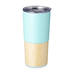 Copo Térmico Bambu 600ml — Verde / Madeira