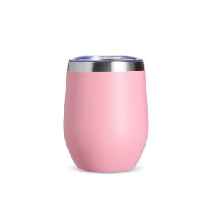 Copo Térmico Inox 320ml — Rosa / Inox