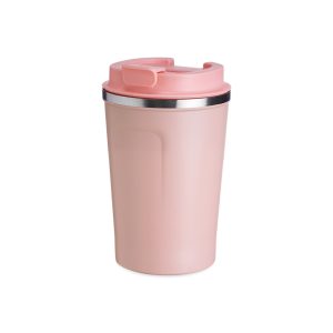 Copo Térmico 350ml P/ Café — Rosa / Inox