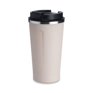 Copo Térmico 500ml P/ Café — Bege / Inox