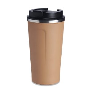 Copo Térmico 500ml P/ Café — Marrom / Inox
