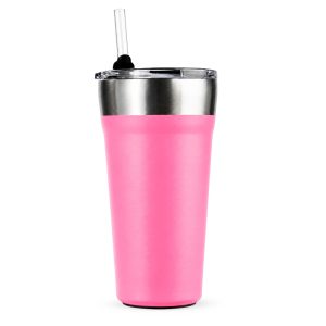Copo Térmico Com Canudo 550ml — Rosa