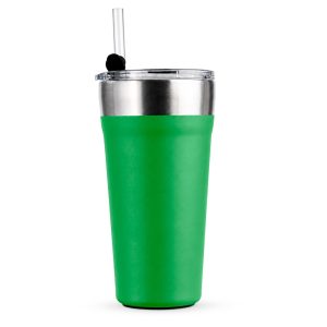 Copo Térmico Com Canudo 550ml — Verde (P@18655-VDE)