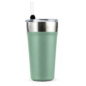 Copo Térmico Com Canudo 550ml — Verde