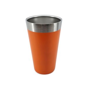 Copo Térmico De Inox 473ml — Laranja / Inox