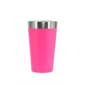 Copo Térmico De Inox 473ml — Rosa / Inox