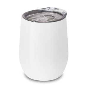 Copo Térmico Personalizado Tampa Acrílica Branco 350 ml - vista frontal