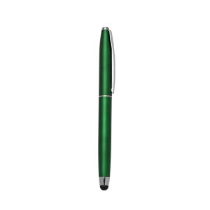 Caneta Plástica Touch — Verde / Prata