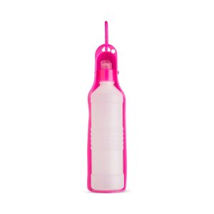 Garrafa Bebedouro Pet 420ml — Branco / Rosa