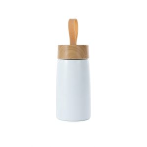 Garrafa Inox Parede Dupla 250ml — Branco / Bege