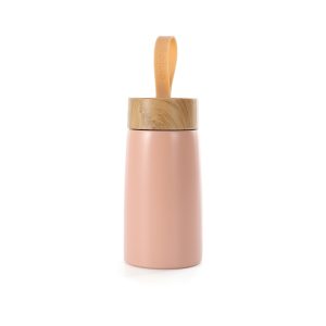 Garrafa Inox Parede Dupla 250ml — Rosa / Bege