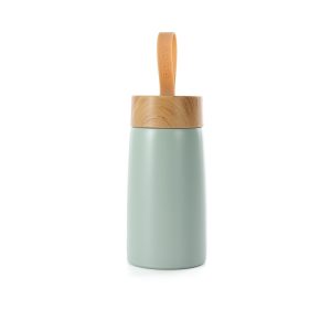 Garrafa Inox Parede Dupla 250ml — Verde / Bege