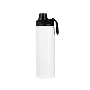 Garrafa Inox 750ml — Branco / Preto