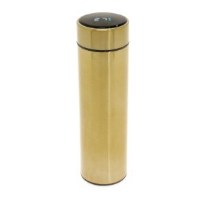 Garrafa Térmica 400ml C/ Termômetro — Dourado