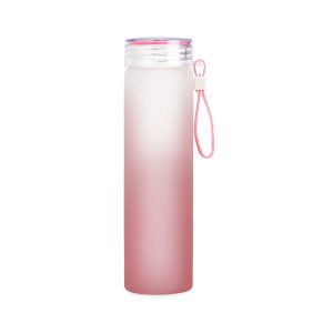 Garrafa De Vidro 470ml — Rosa / Branco