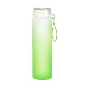 Garrafa De Vidro 470ml — Verde / Branco